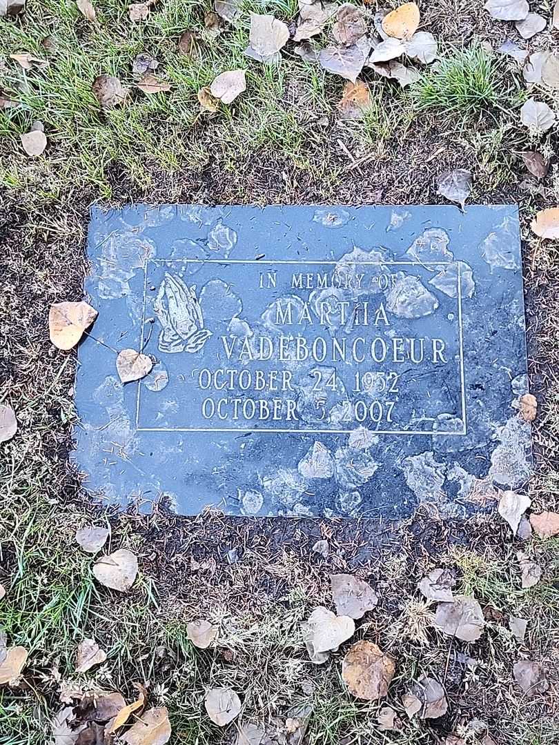 Martha Vadeboncoeur's grave. Photo 1