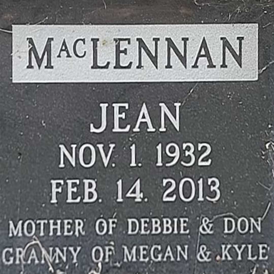 Jean MacLennan's grave